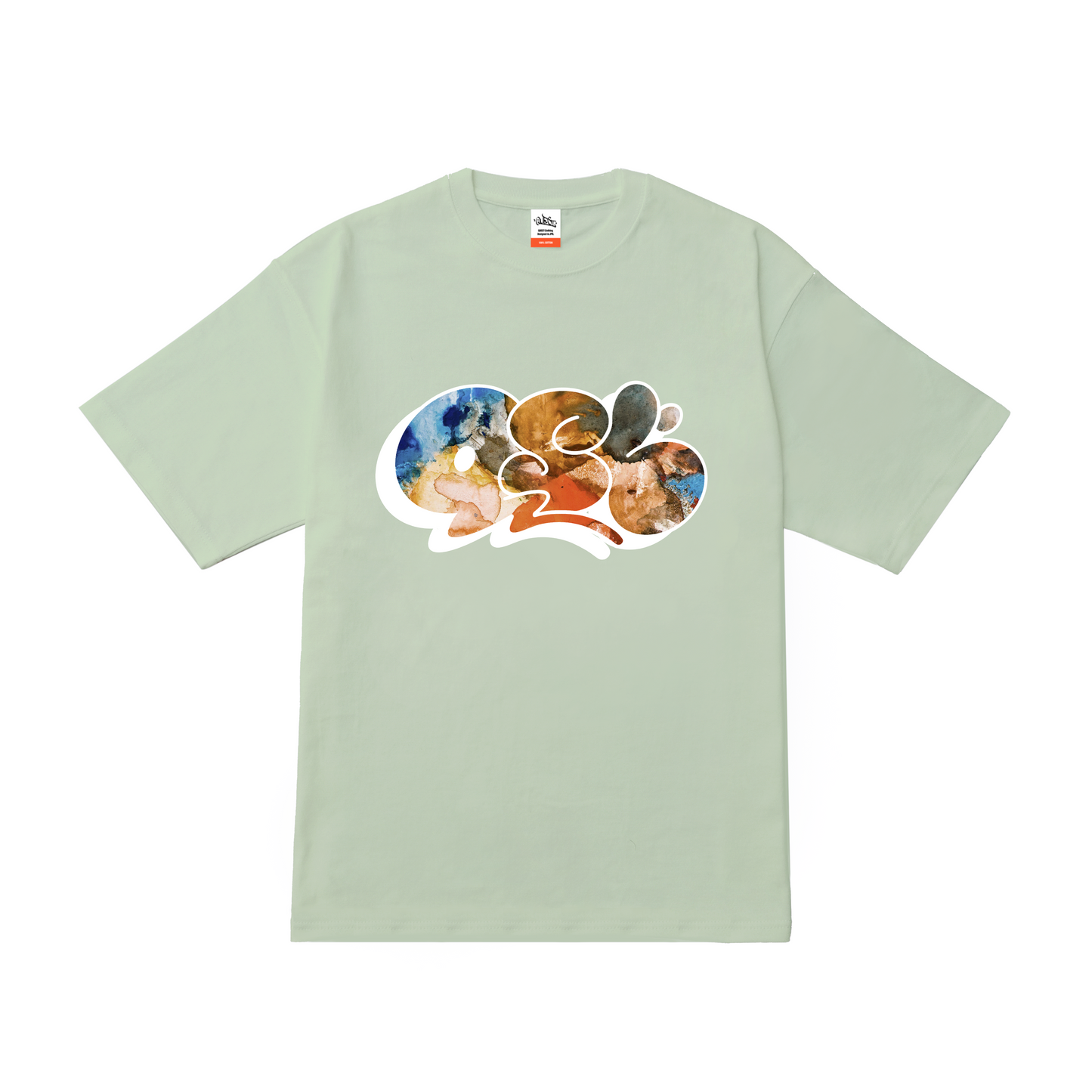 5.6oz Big silhouette TEE  “Watercolor Tray”