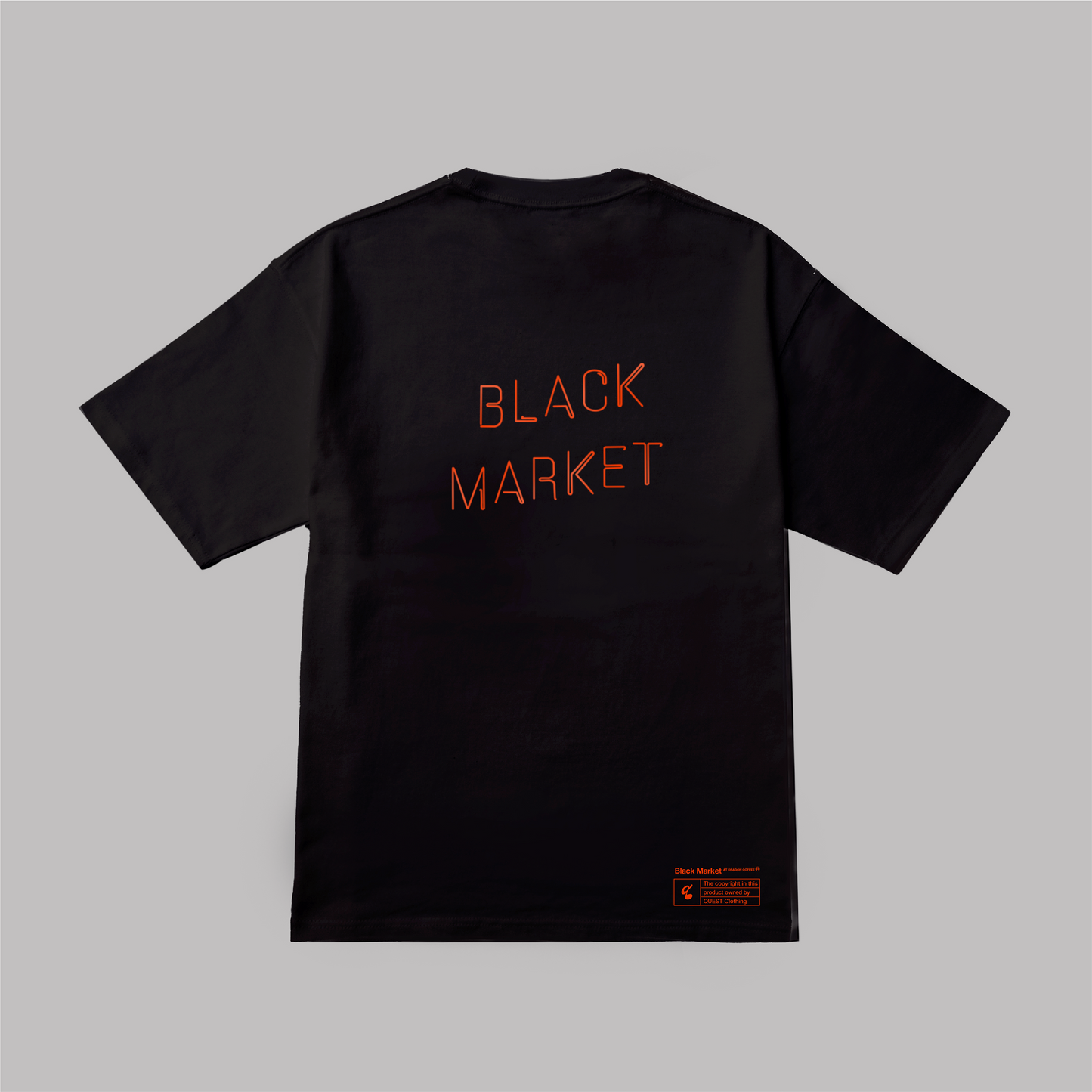 5.6oz Big silhouette TEE  “BLACK MARKET”