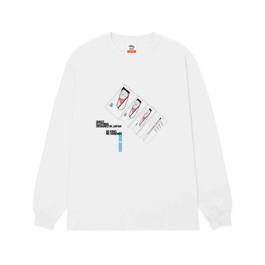 5.6oz Big silhouette L/S TEE “BE KIND, RE-WIND”