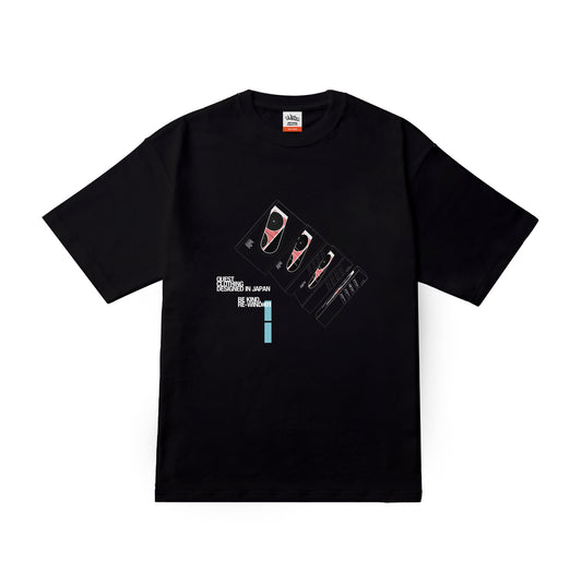 5.6oz Big silhouette TEE “BE KIND, RE-WIND” BLACK