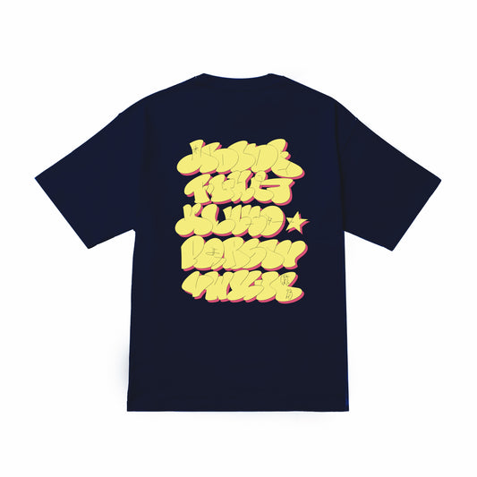 5.6oz Big silhouette TEE “A to Z TEE” Navy